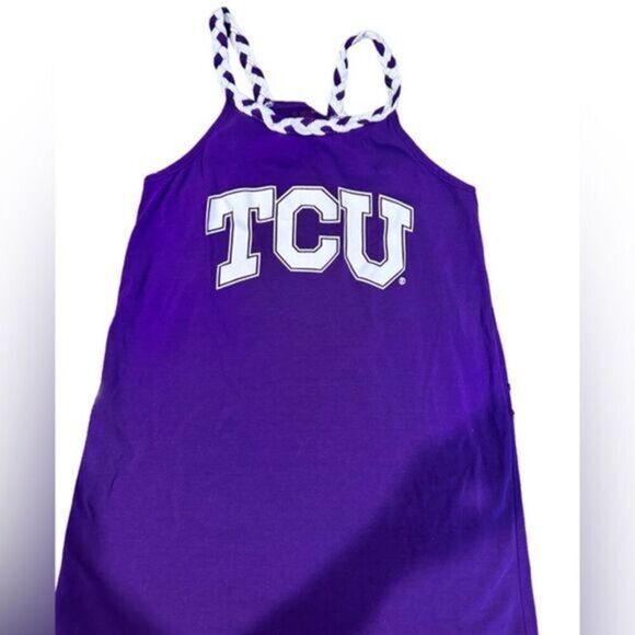 EUC - TCU Texas Christian University Women’s Purple Tank with Braden Straps - Picture 1 of 5